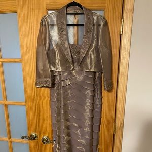 Mother of the Bride dress (brown with shimmer)
